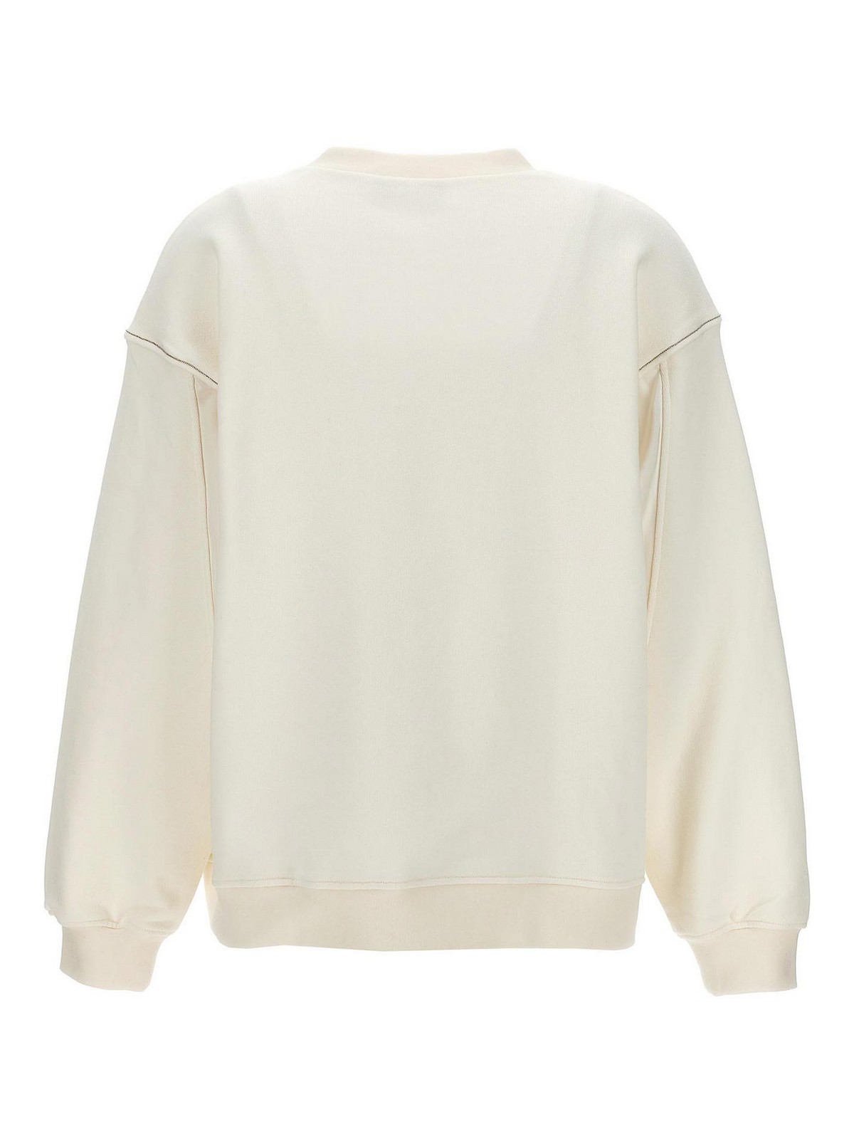 Shop Fabiana Filippi Jewel Detail Sweatshirt In White