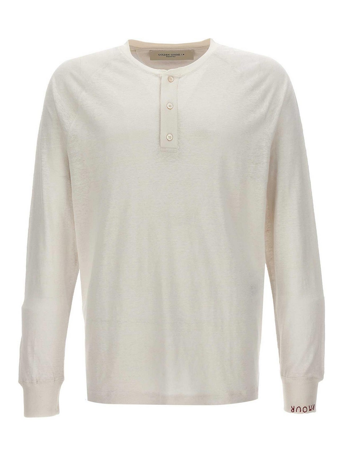 Shop Golden Goose Ludovico Polo Shirt In White