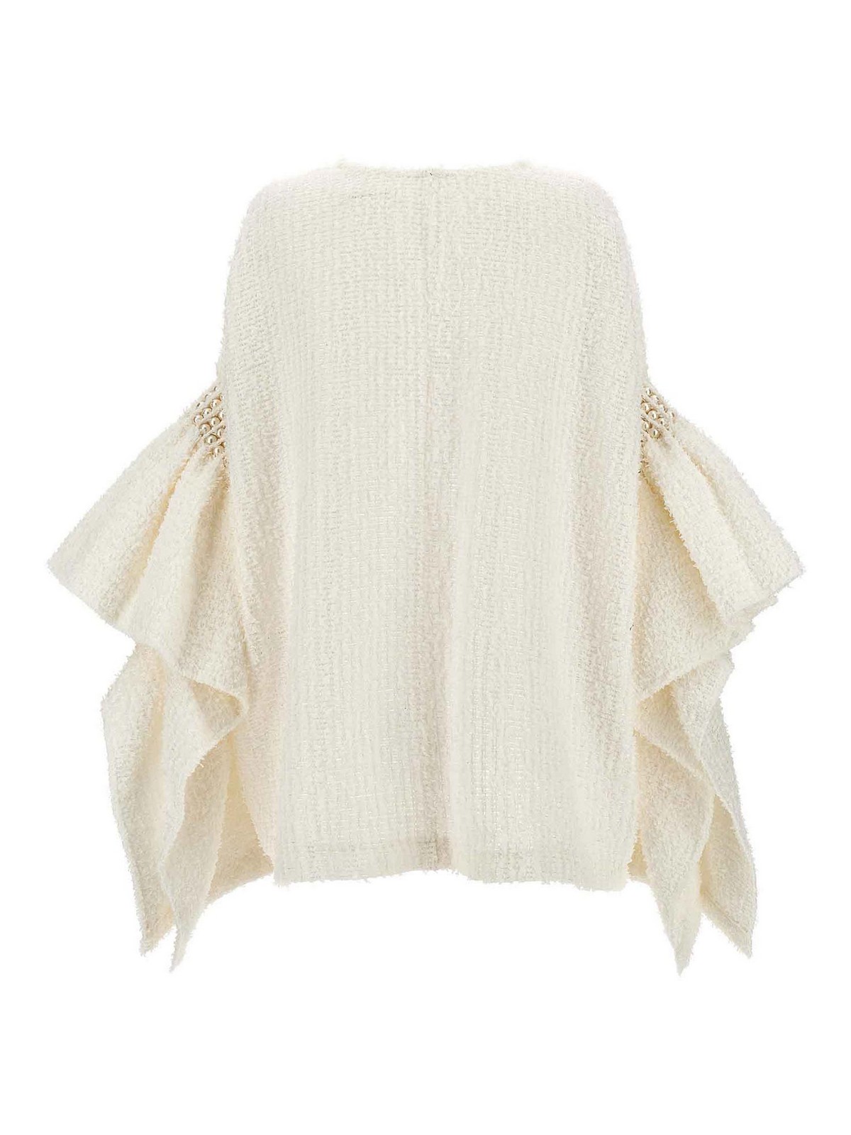 Shop Junya Watanabe Pearl Tweed Top In White