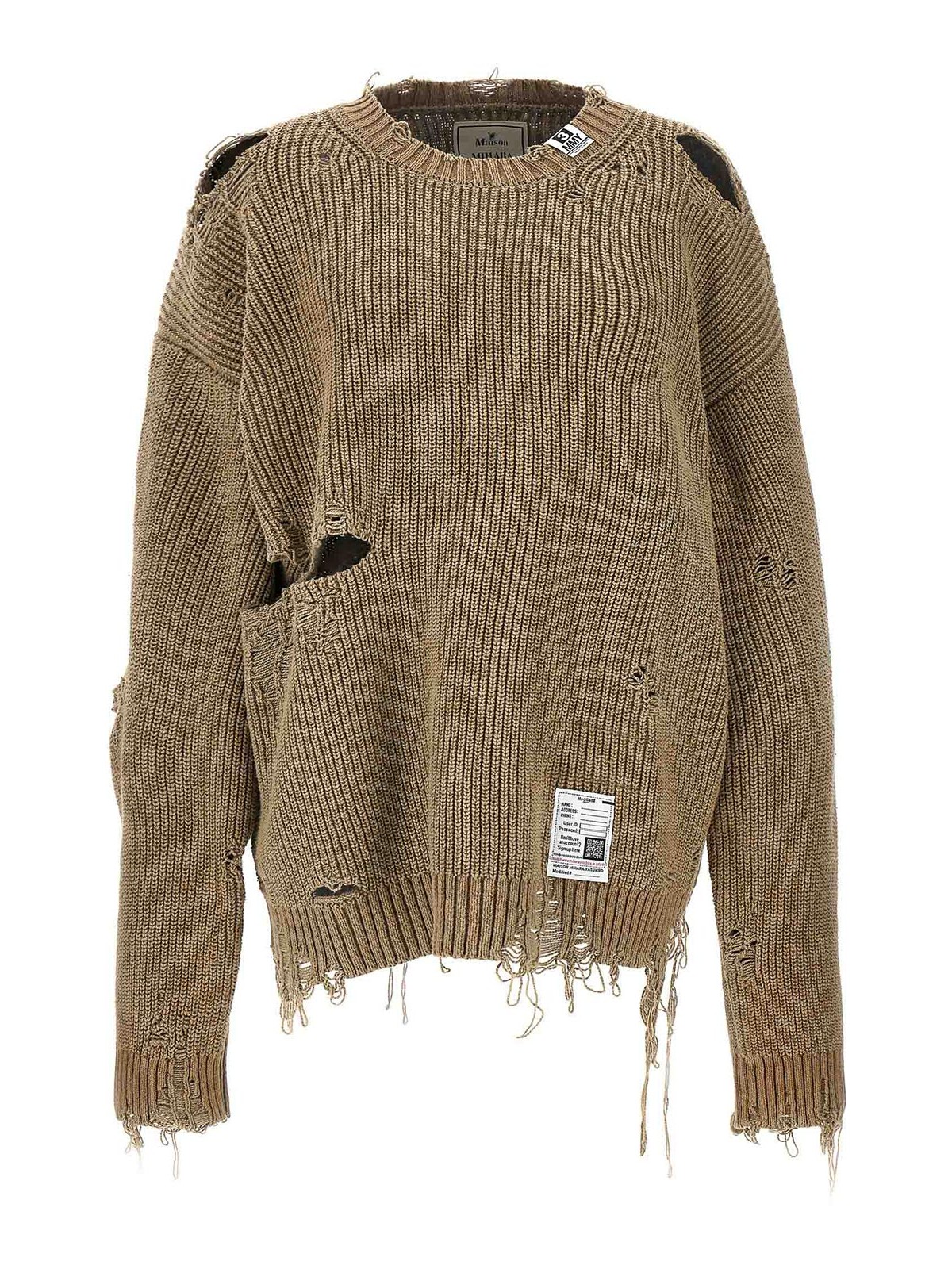 Maison Mihara Yasuhiro Destroyed Sweater - Green|J12SW502KHAKI
