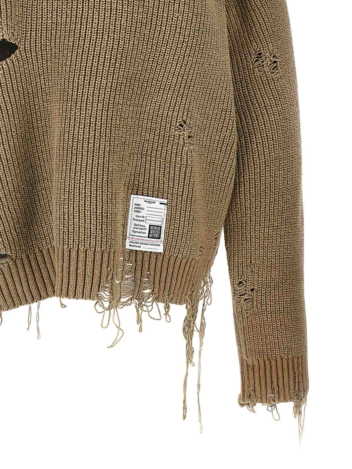 Maison Mihara Yasuhiro Destroyed Sweater - Green|J12SW502KHAKI