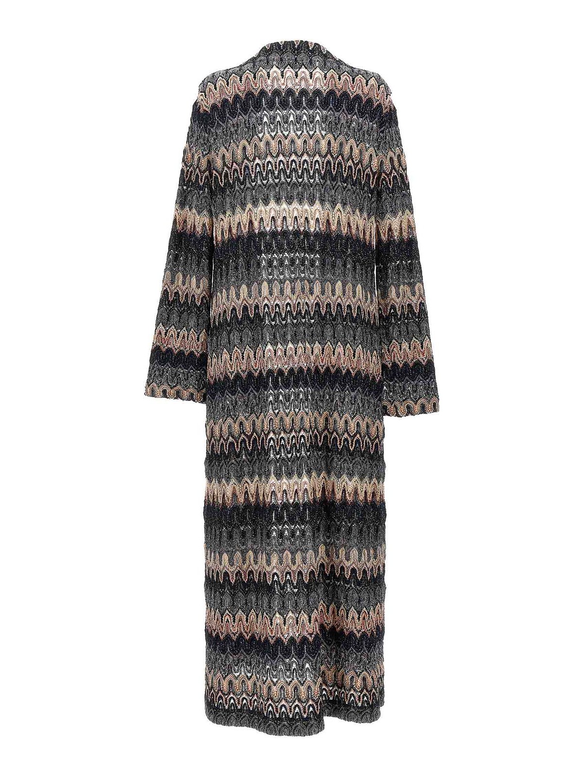 Shop Missoni Patterned Long Cardigan In Multicolour