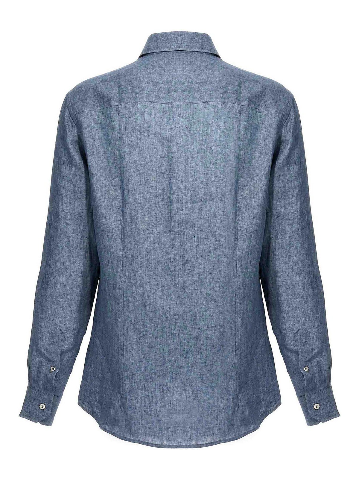 Shop Moorer Linen Shirt In Light Blue