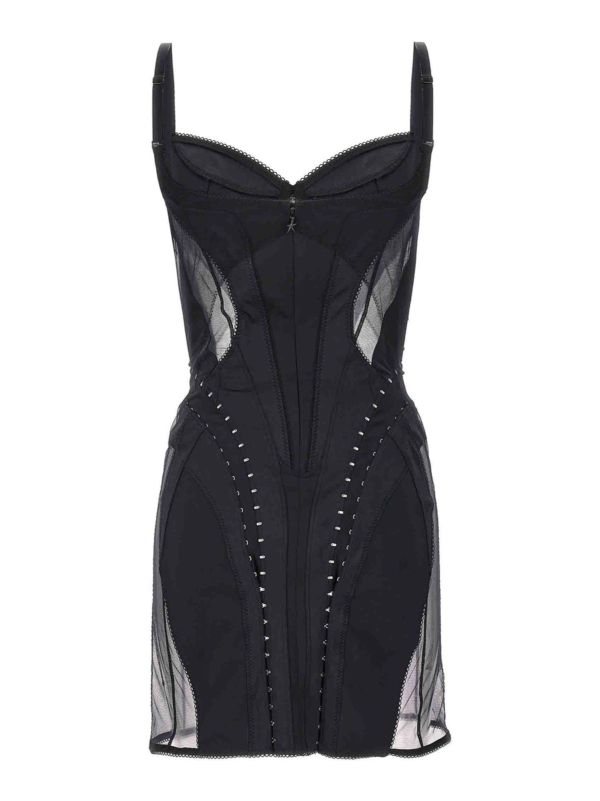 white christmas dresses Rafaela Black Satin Corset Sequin Wing Cup Dress (Archive Sale)
