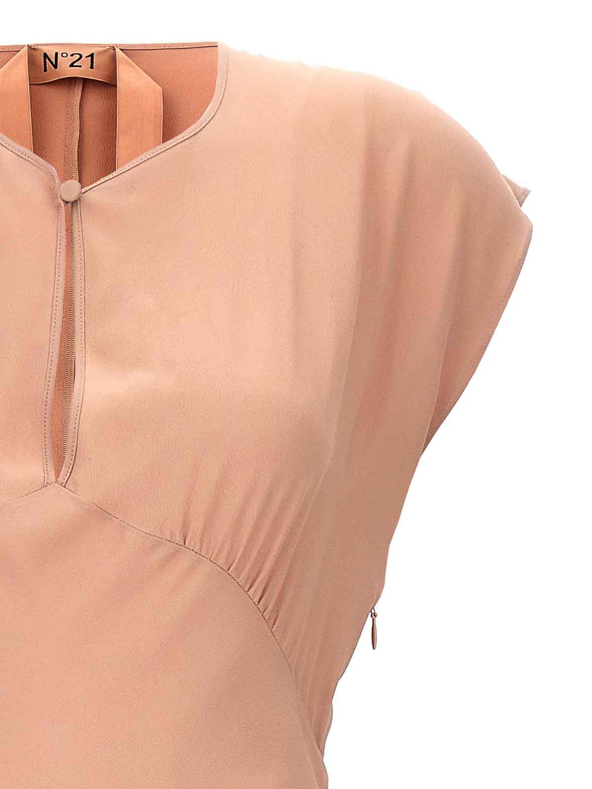 Shop N°21 Crepe Midi Dress In Nude & Neutrals