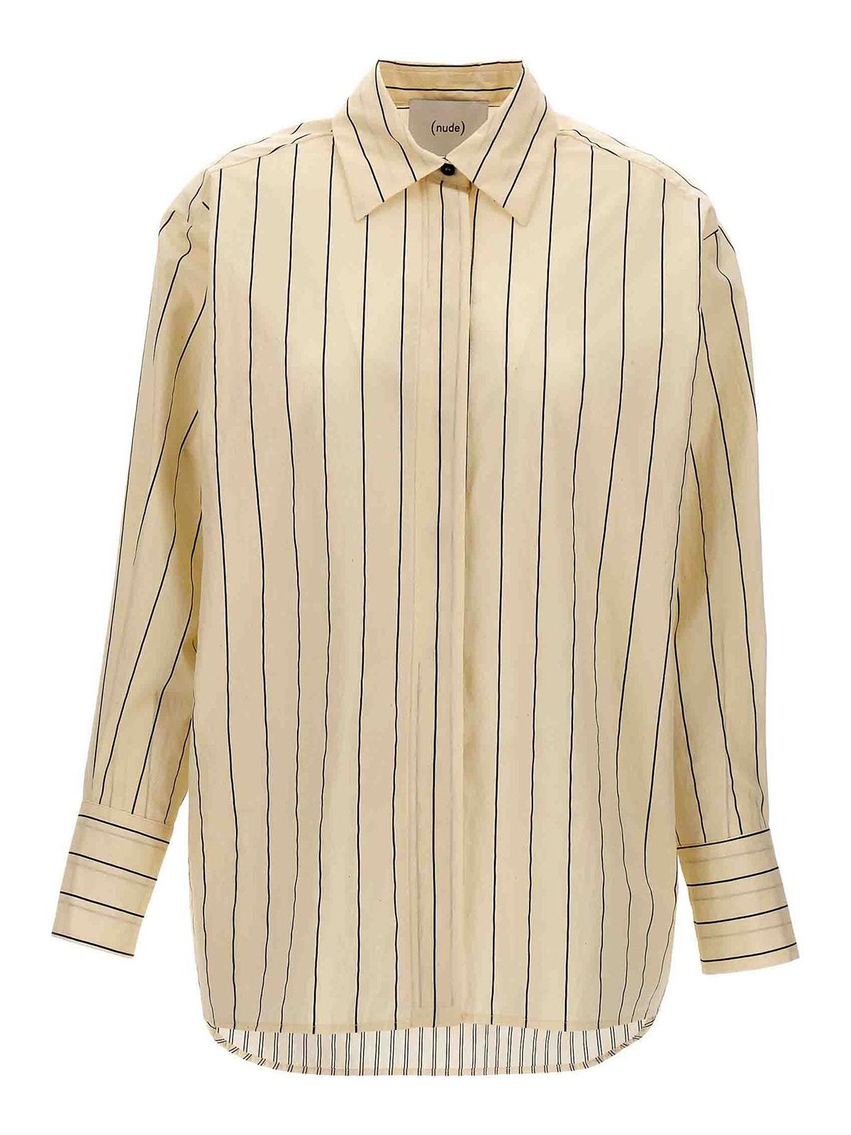 Shop Nude Striped Shirt In White