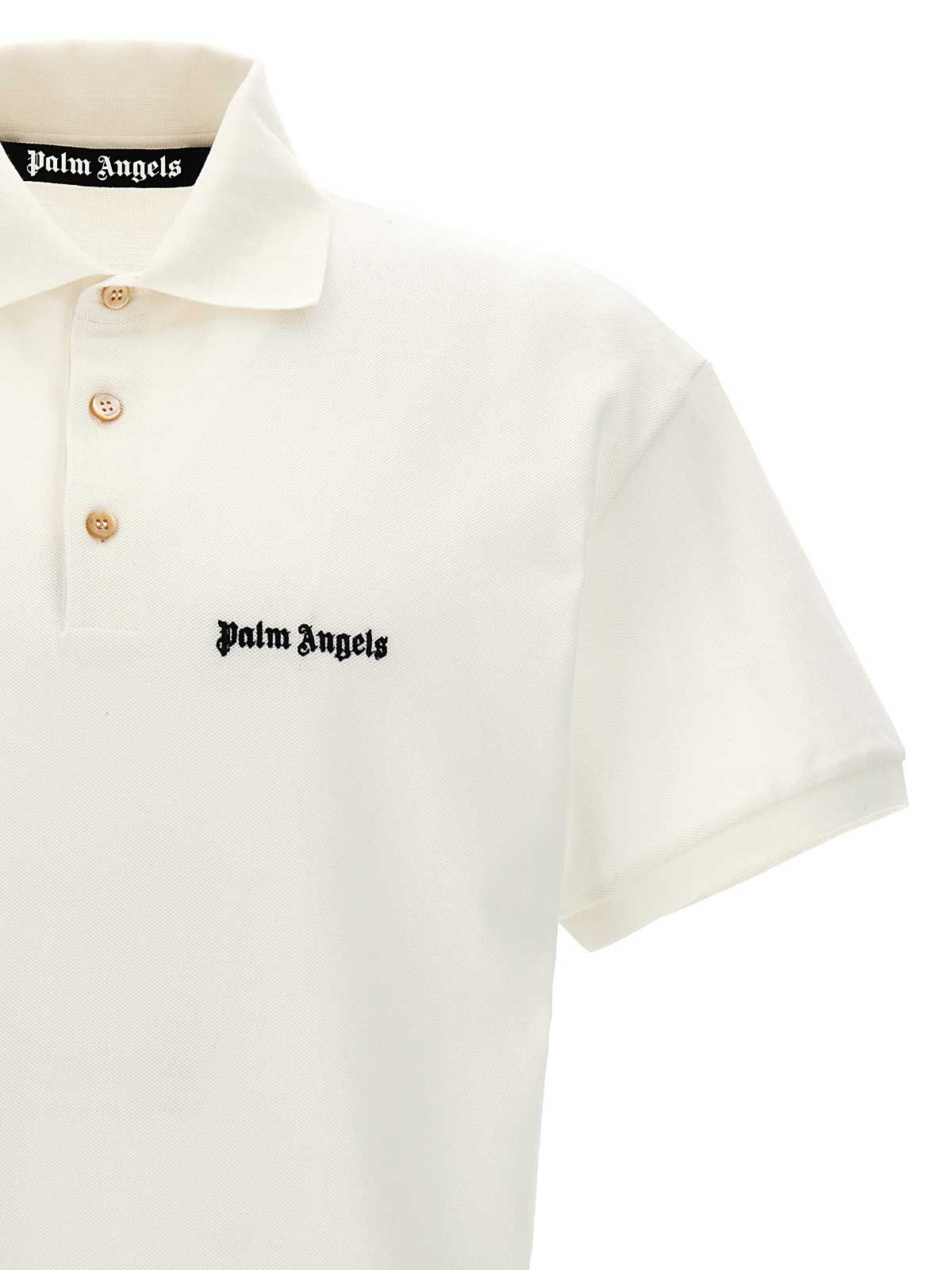 Shop Palm Angels Logo Polo In White