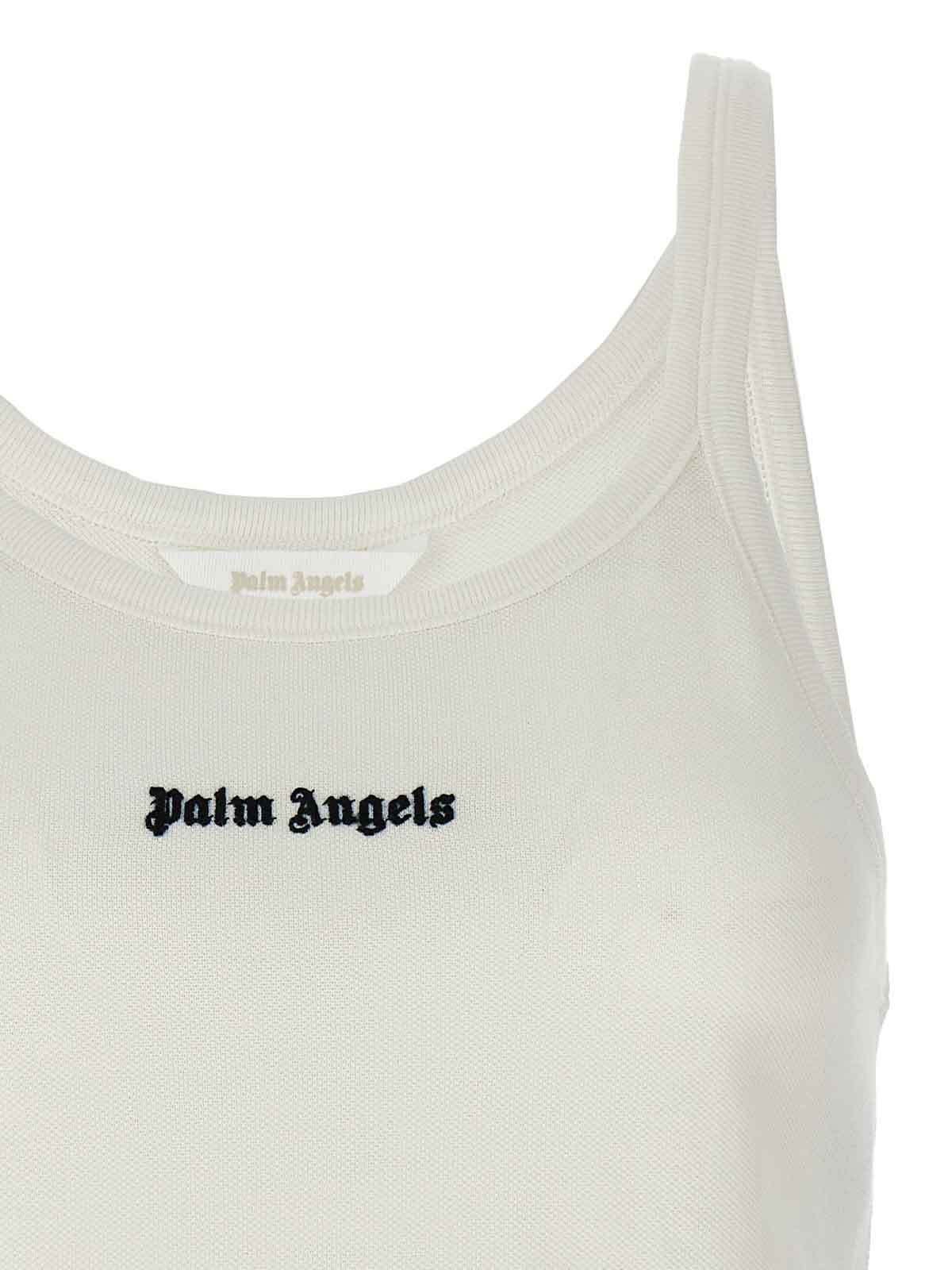 Shop Palm Angels Tank Top In White