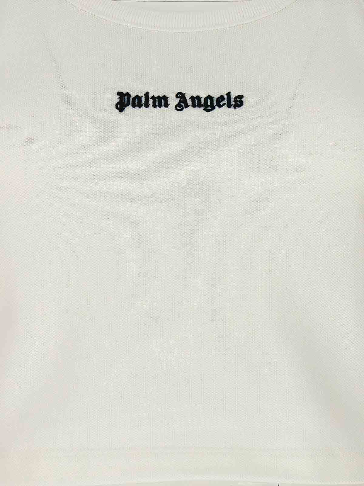 Shop Palm Angels Tank Top In White