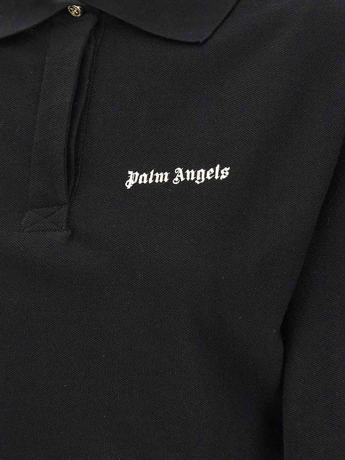 Shop Palm Angels Crop Polo Shirt In White