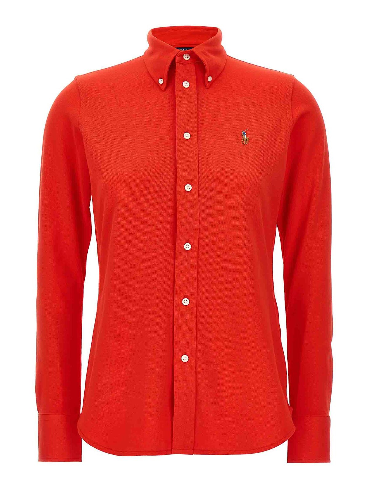 Shop Polo Ralph Lauren Logo Embroidery Shirt In Red
