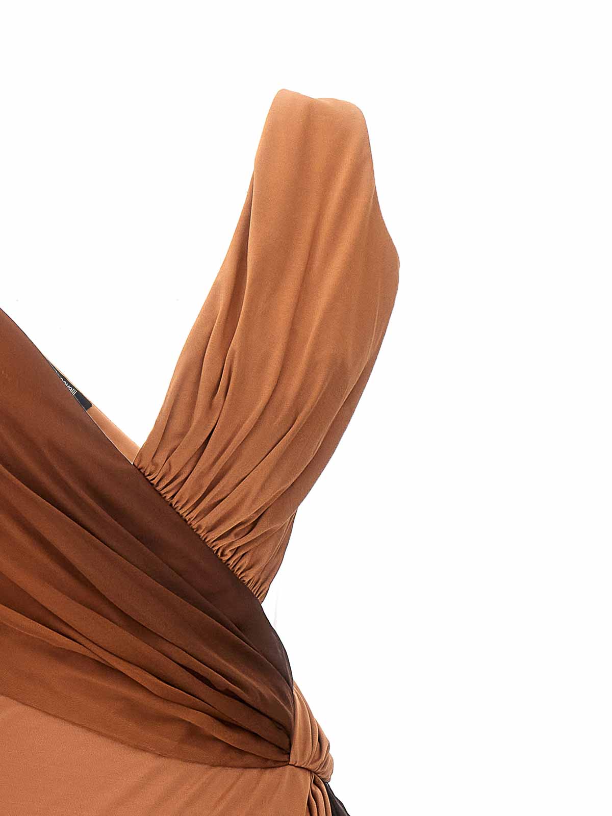Roberto Cavalli Draped Dress - Brown - Women | SWT171JJ03600531