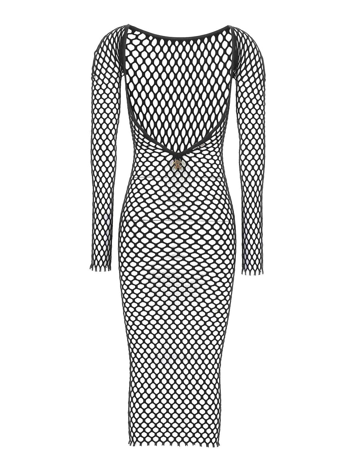 Shop Roberto Cavalli Anatomic Dress In Black