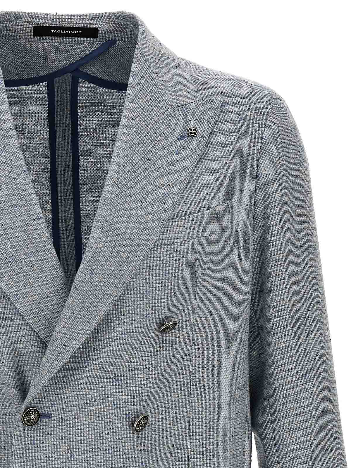 Shop Tagliatore Montecarlo Blazer In Light Blue