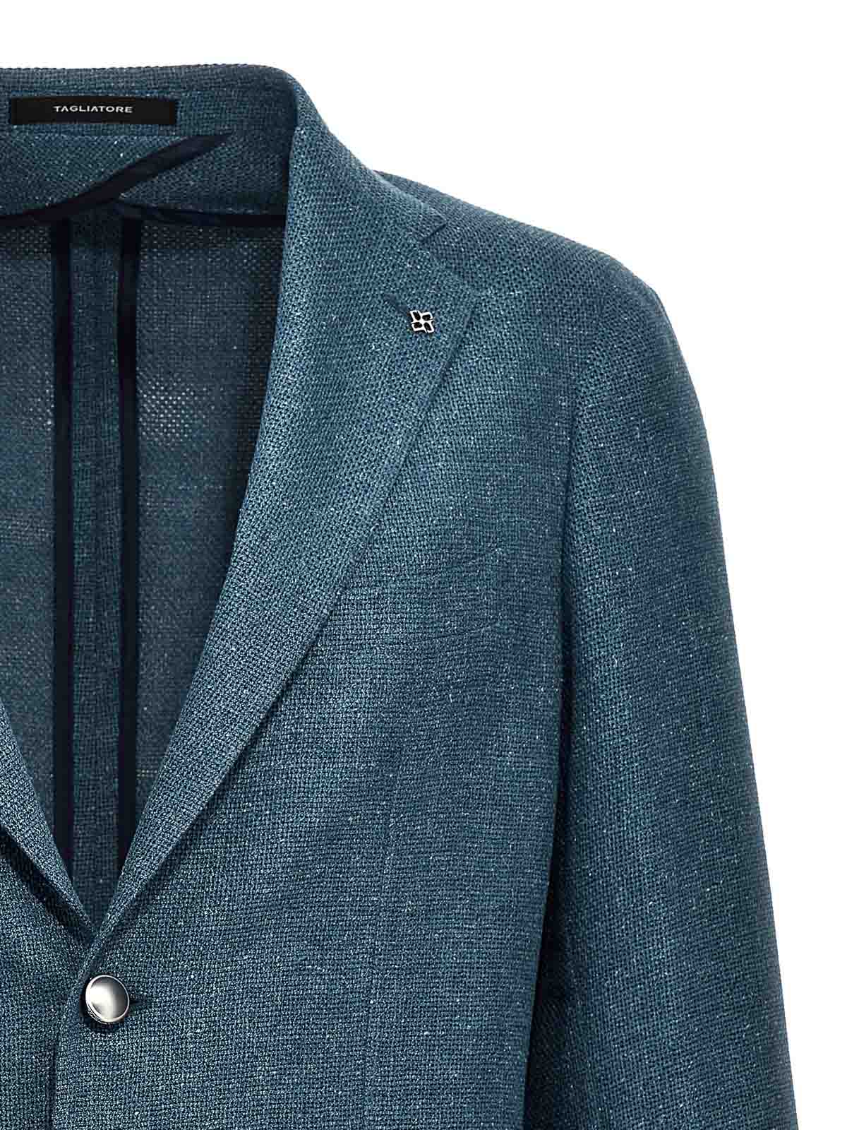 Shop Tagliatore Montecarlo Blazer In Light Blue