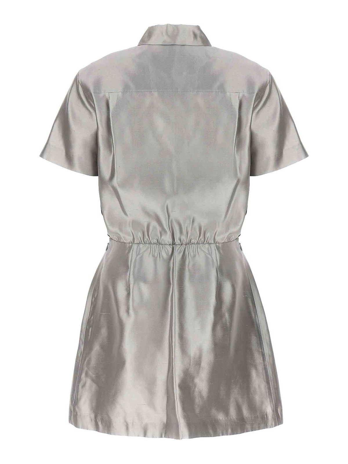 short grey silk dress Theory Silk Mini Dress - Grey - Women|O0202604001