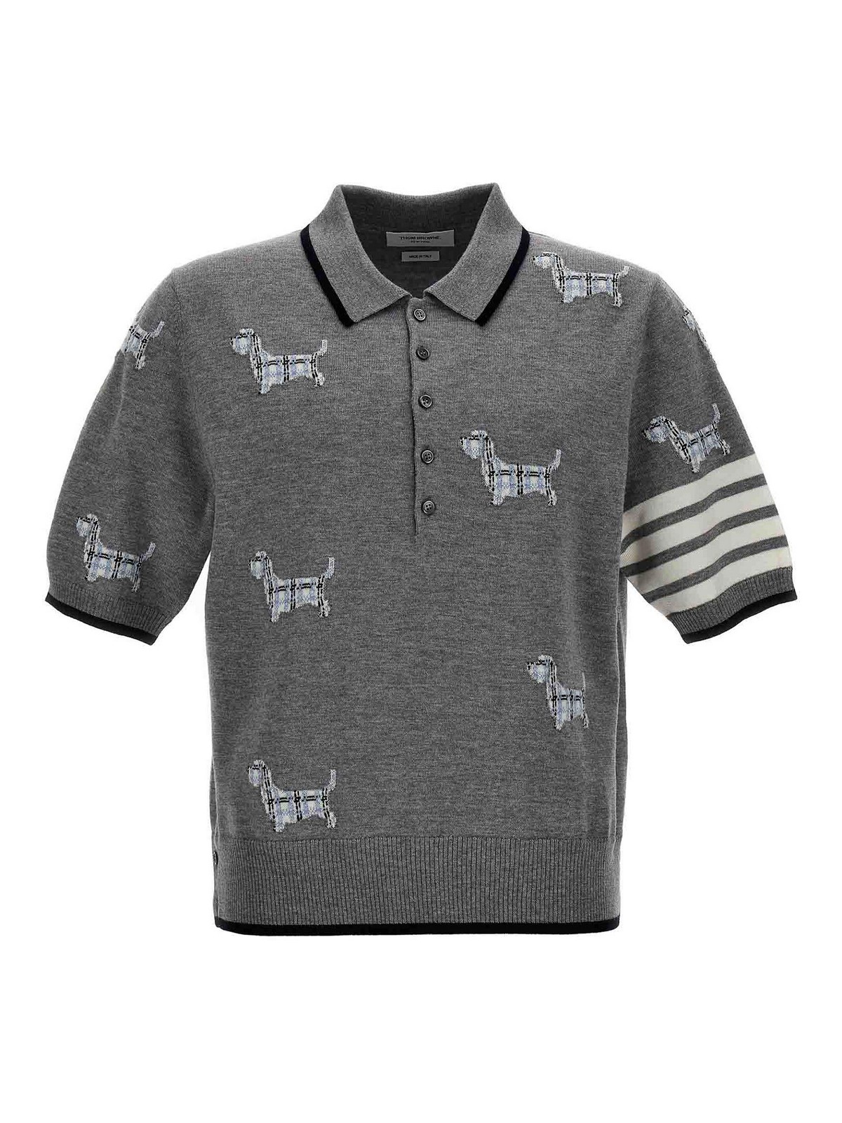 Thom Browne Hector Polo Shirt In Gray