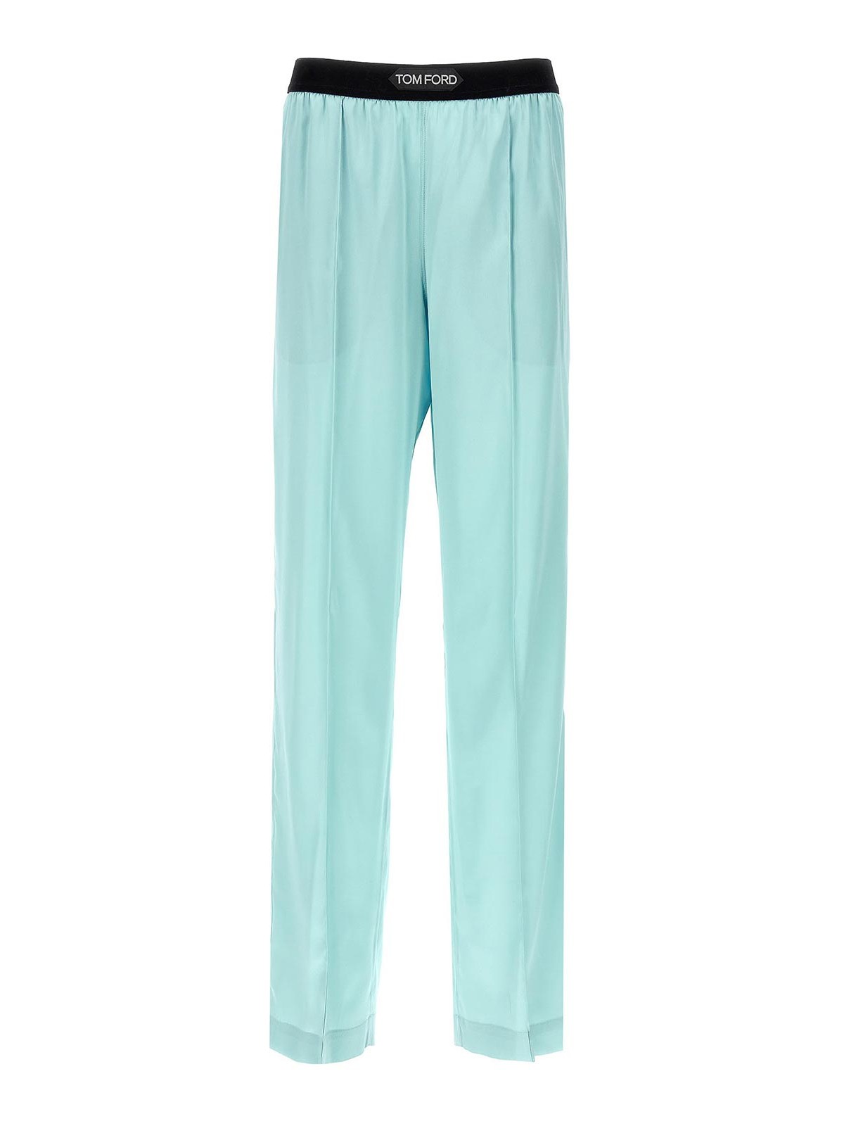 Shop Tom Ford Satin Pants In Light Blue