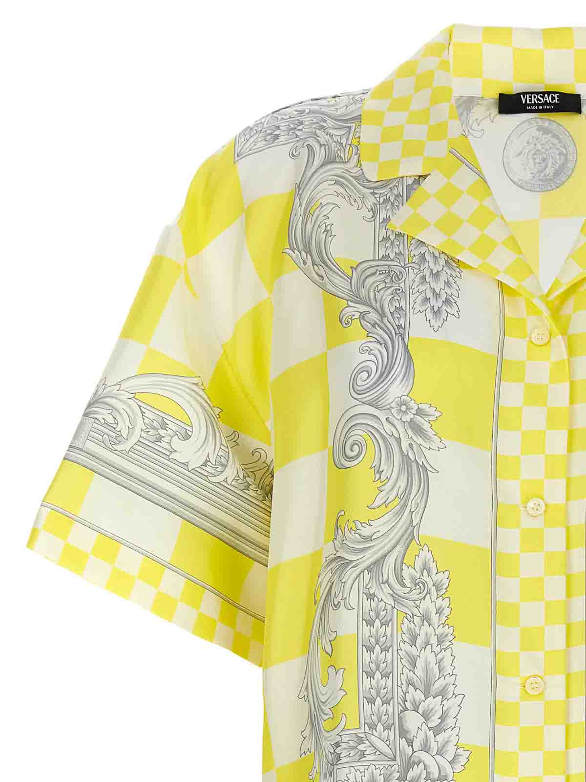 Shop Versace Camisa - Medusa Contrasto In Yellow