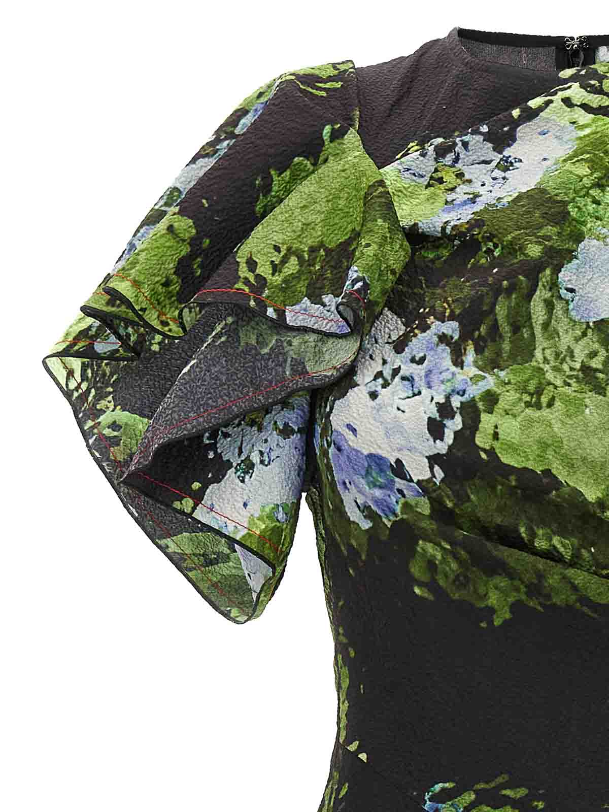 Shop Victoria Beckham Floral Printed Dress In Multicolour