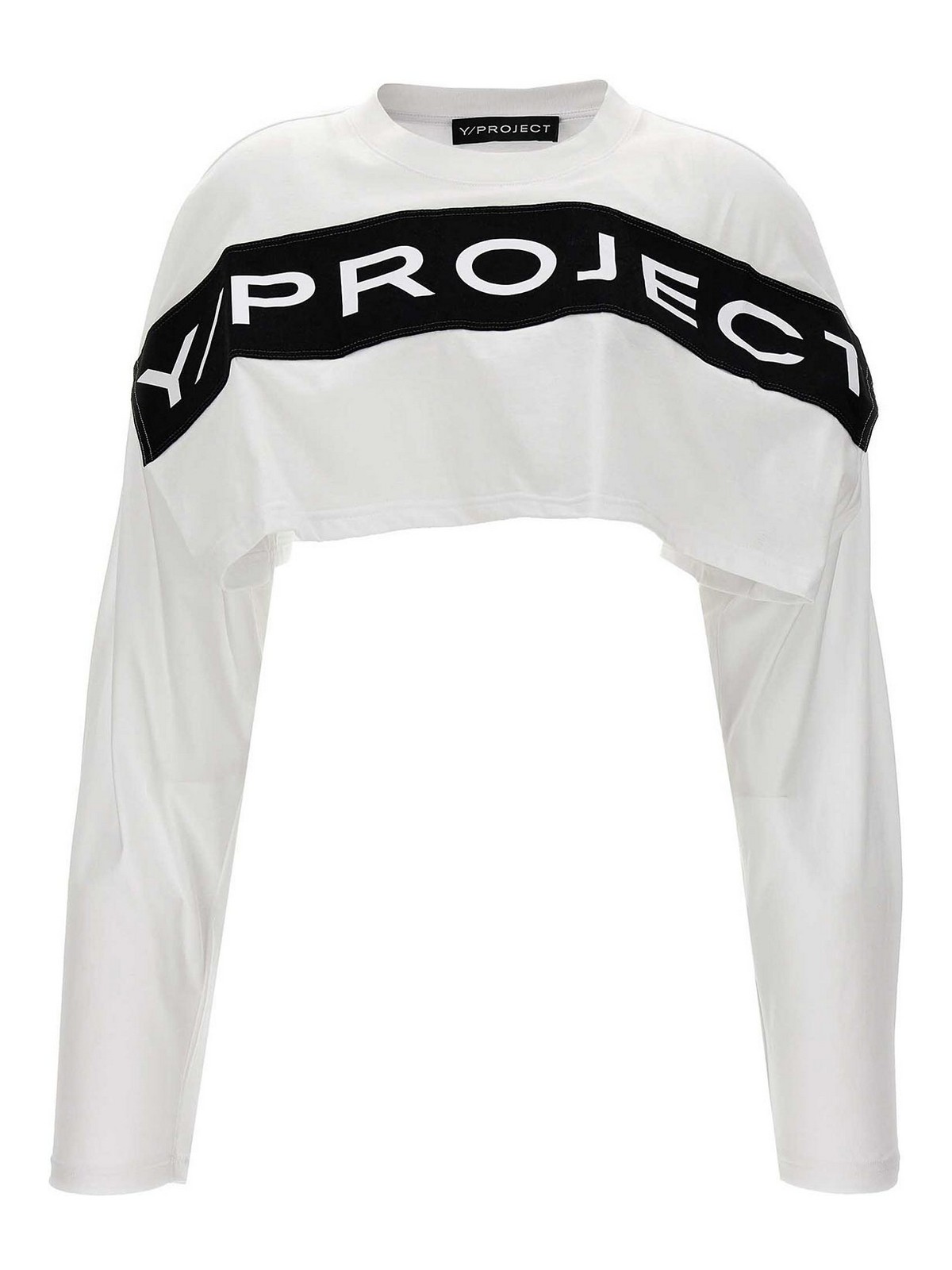 Shop Y/project Logo Cropped T-shirt In White