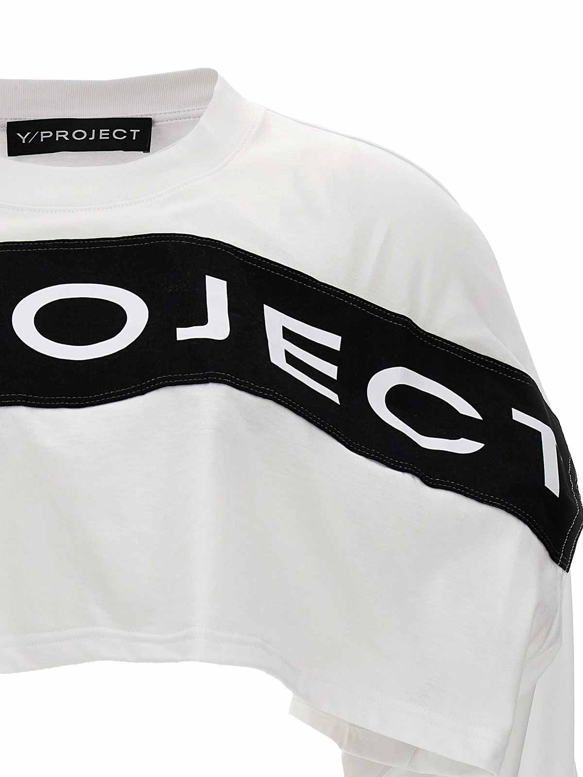 Shop Y/project Logo Cropped T-shirt In White