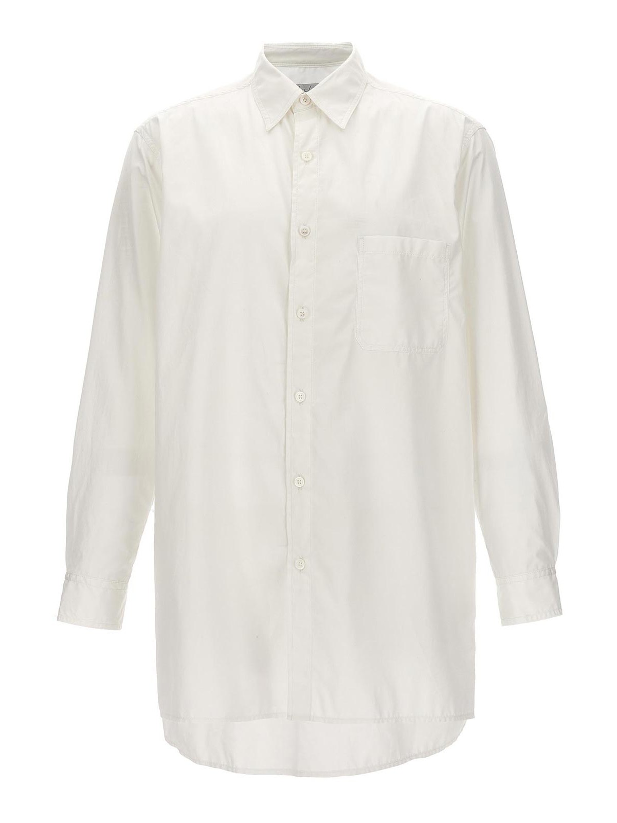 Shop Yohji Yamamoto Z-standard Big Chain Stitch Shirt In White