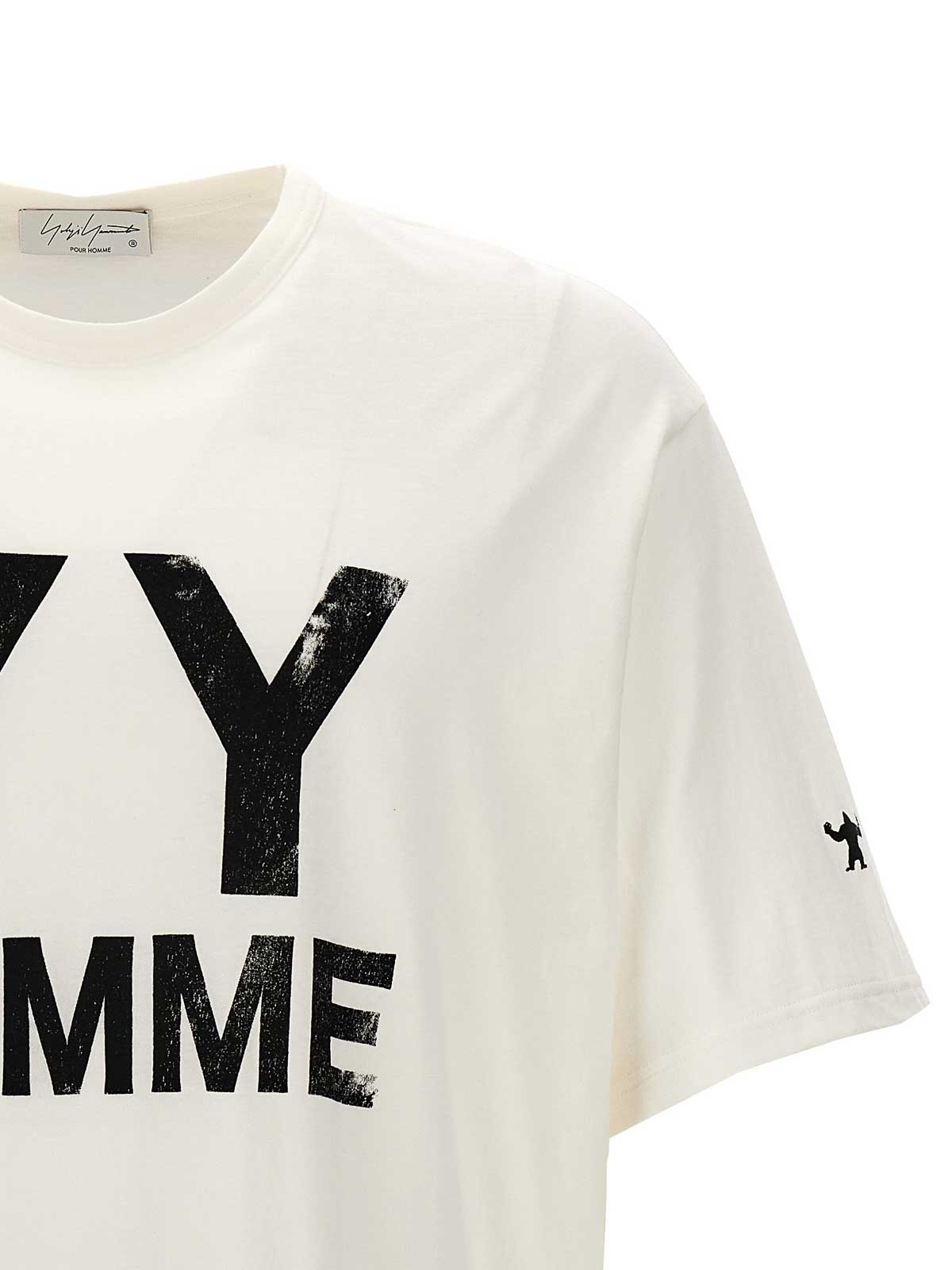 Yohji Yamamoto Logo Print T-Shirt - White - Men|HST90989WH