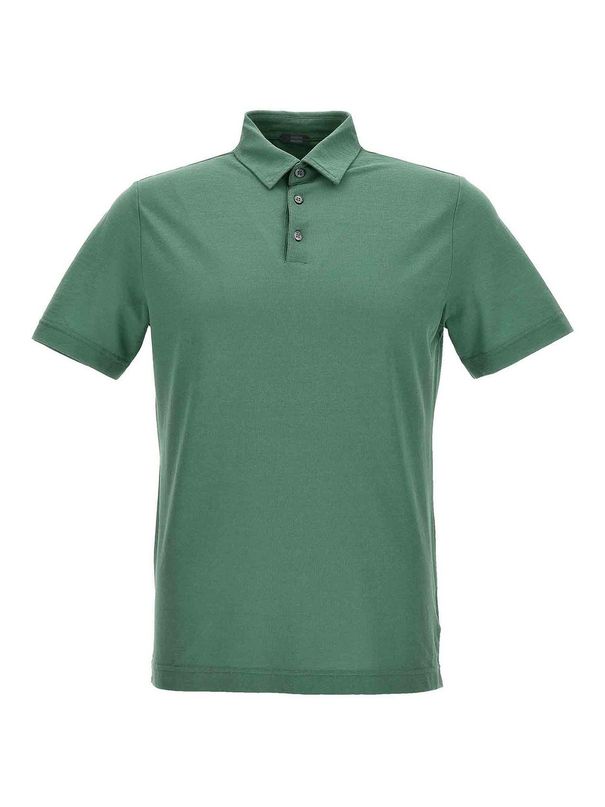 Shop Zanone Ice Cotton Polo Shirt In Verde