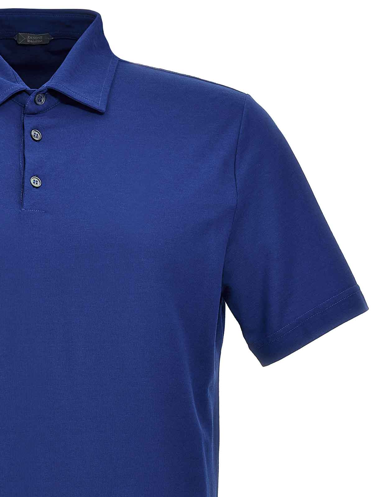 Shop Zanone Ice Cotton Polo Shirt In Azul