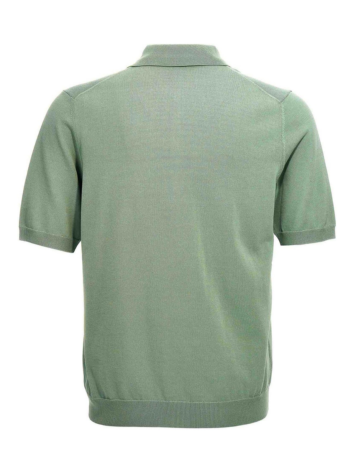 Shop Zanone Cotton Polo Shirt In Verde