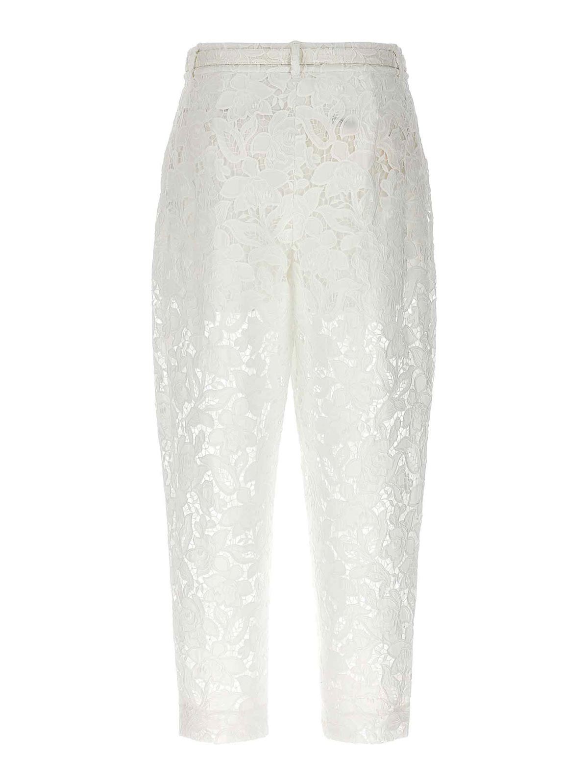 Shop Zimmermann Natura Cropped Barrell Trousers In White