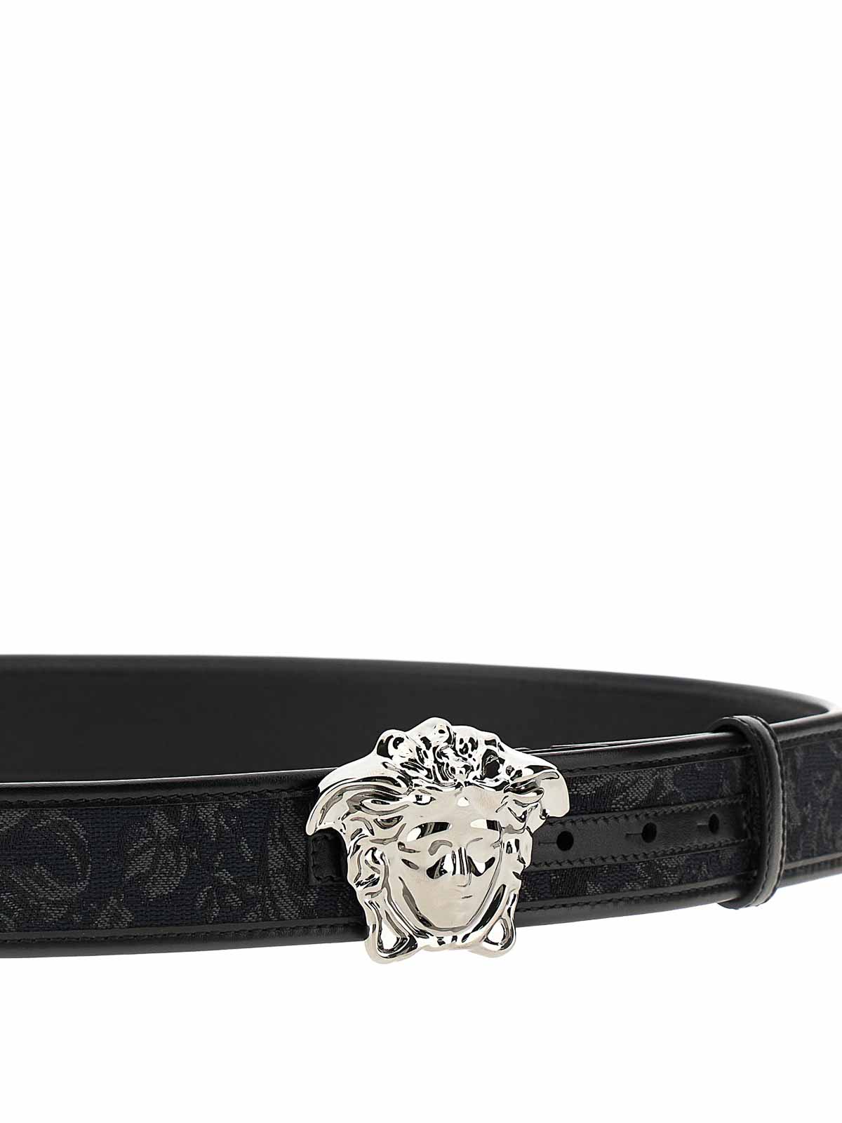 Versace The Medusa Baroque Belt In Black