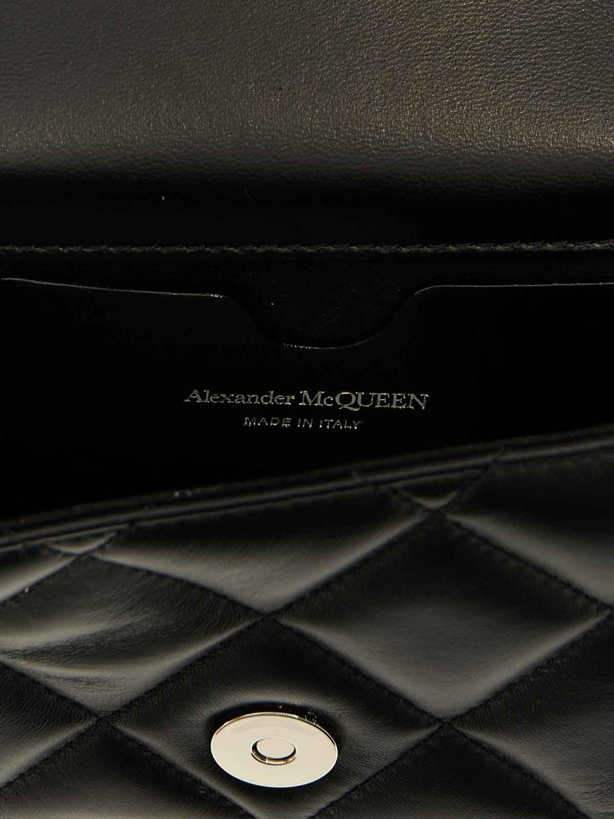 Shop Alexander Mcqueen Mini Jewelled Satchel Crossbody Bag In White