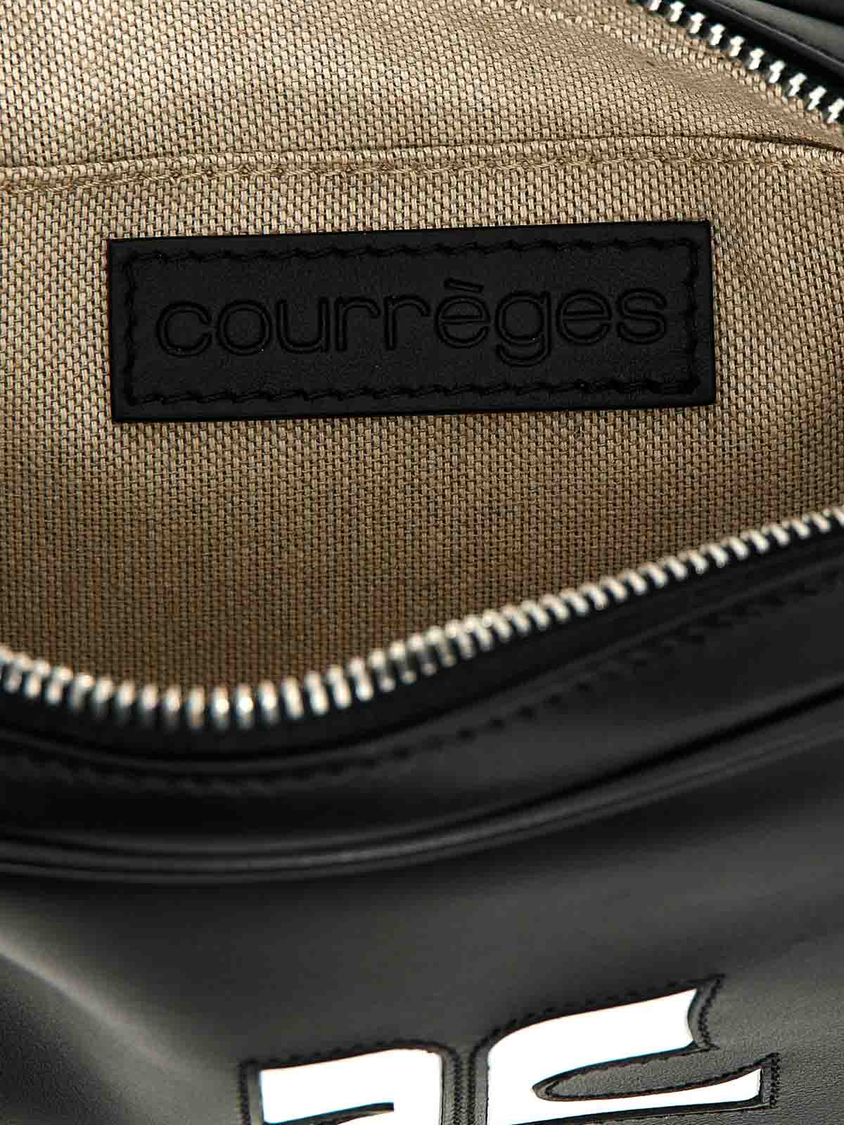 Shop Courrèges Slim Leather Camera Bag In Black