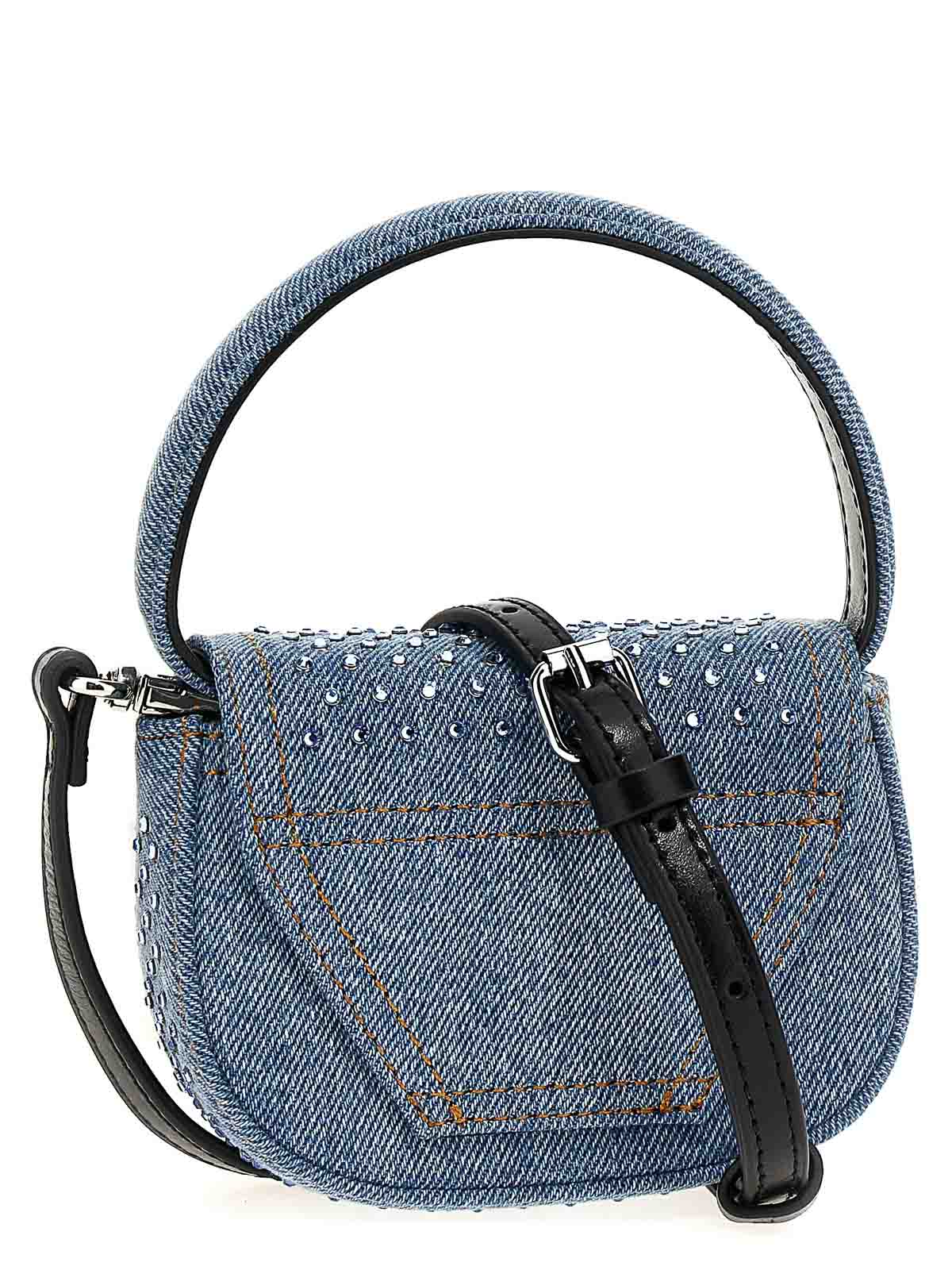 Shop Diesel Leather Tote In Light Blue