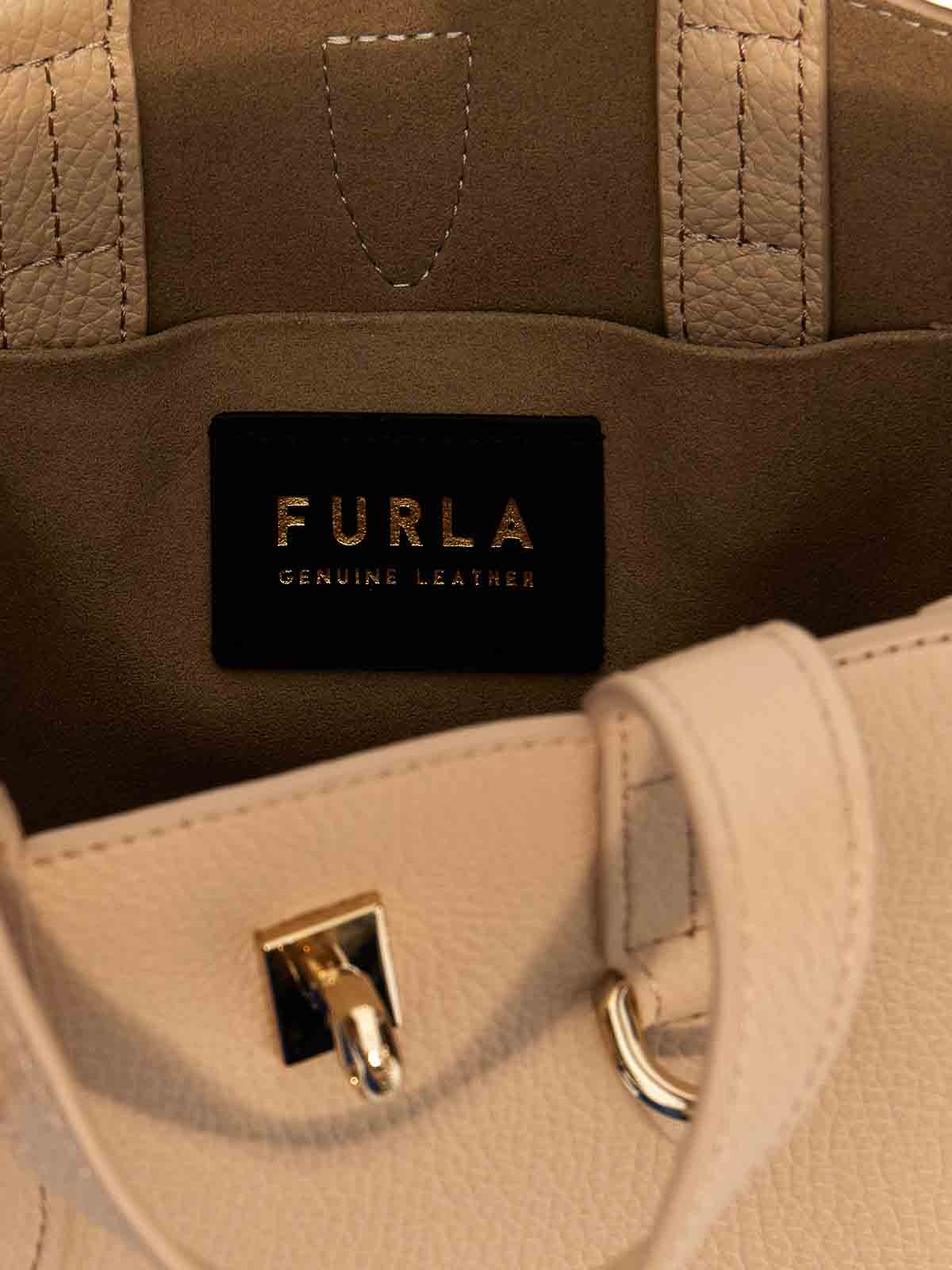 Shop Furla Net Mini Shopping Bag In Beige