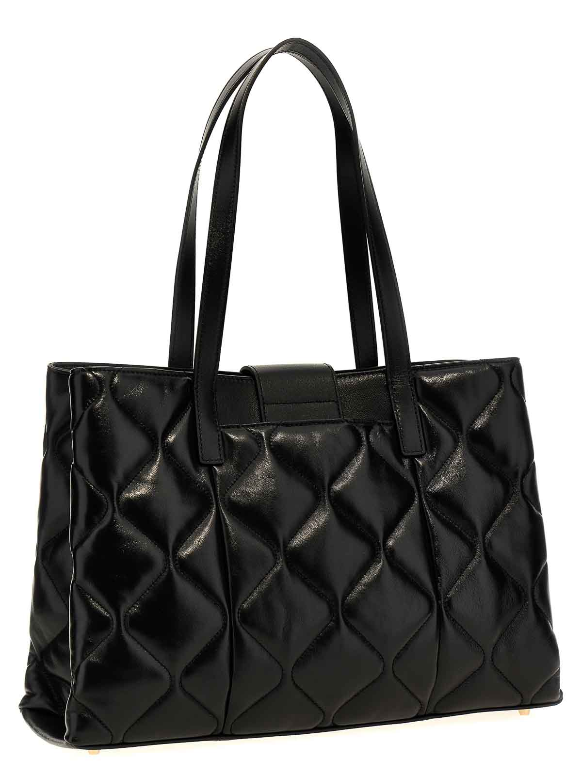 Shop Furla Quilted Totes In Black