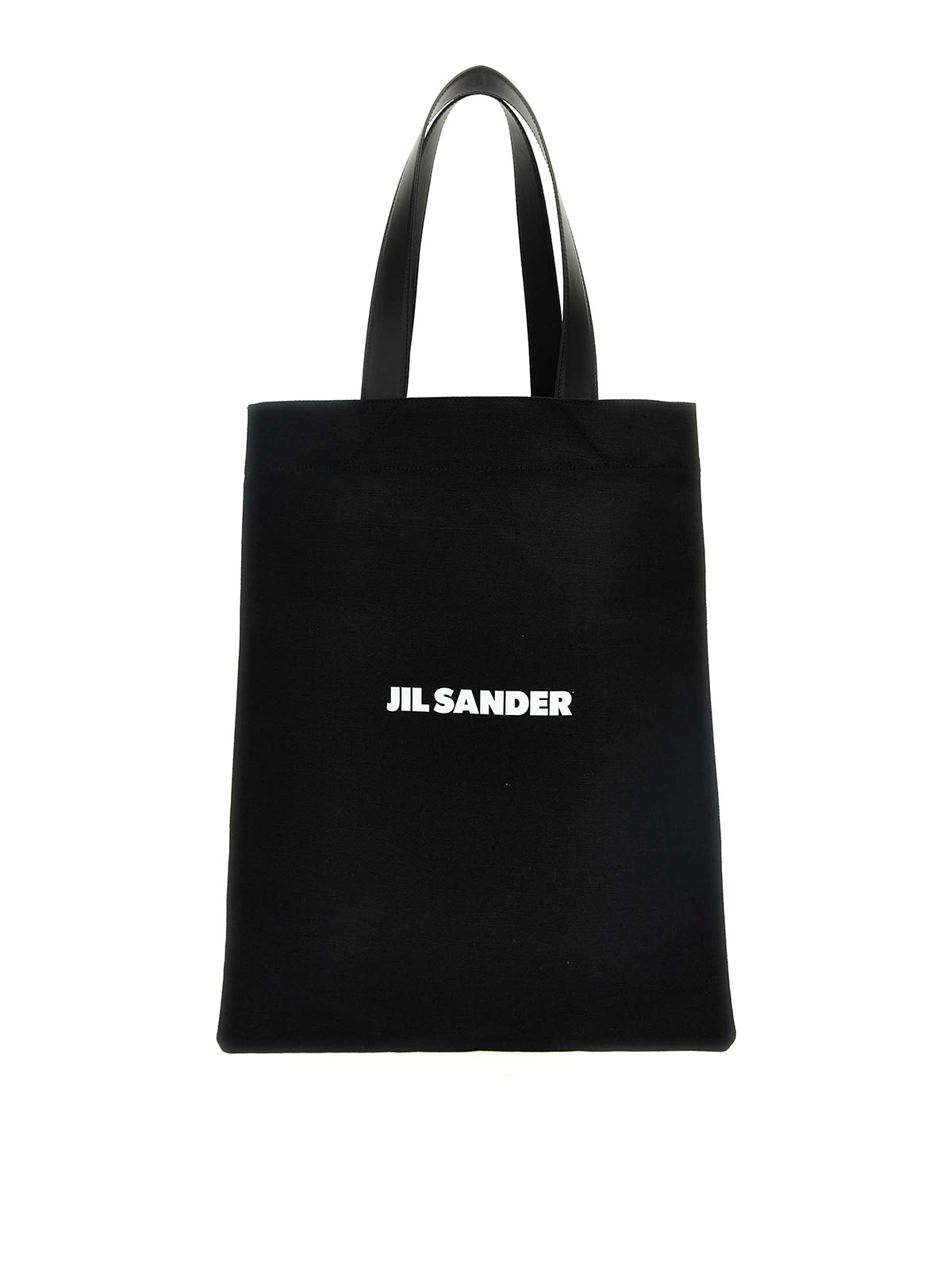 Shop Jil Sander Flat Shopper Medium Shopping In Black