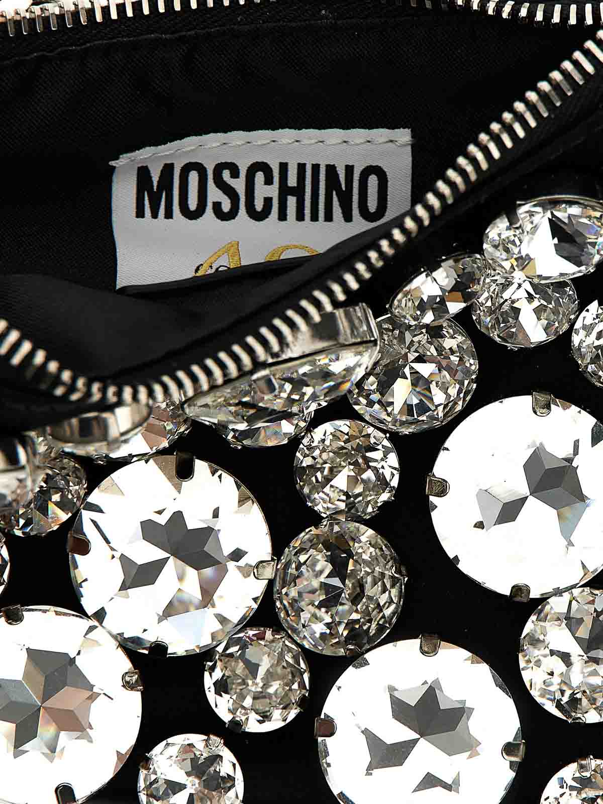 Shop Moschino Jewel Stones Handbag In Black
