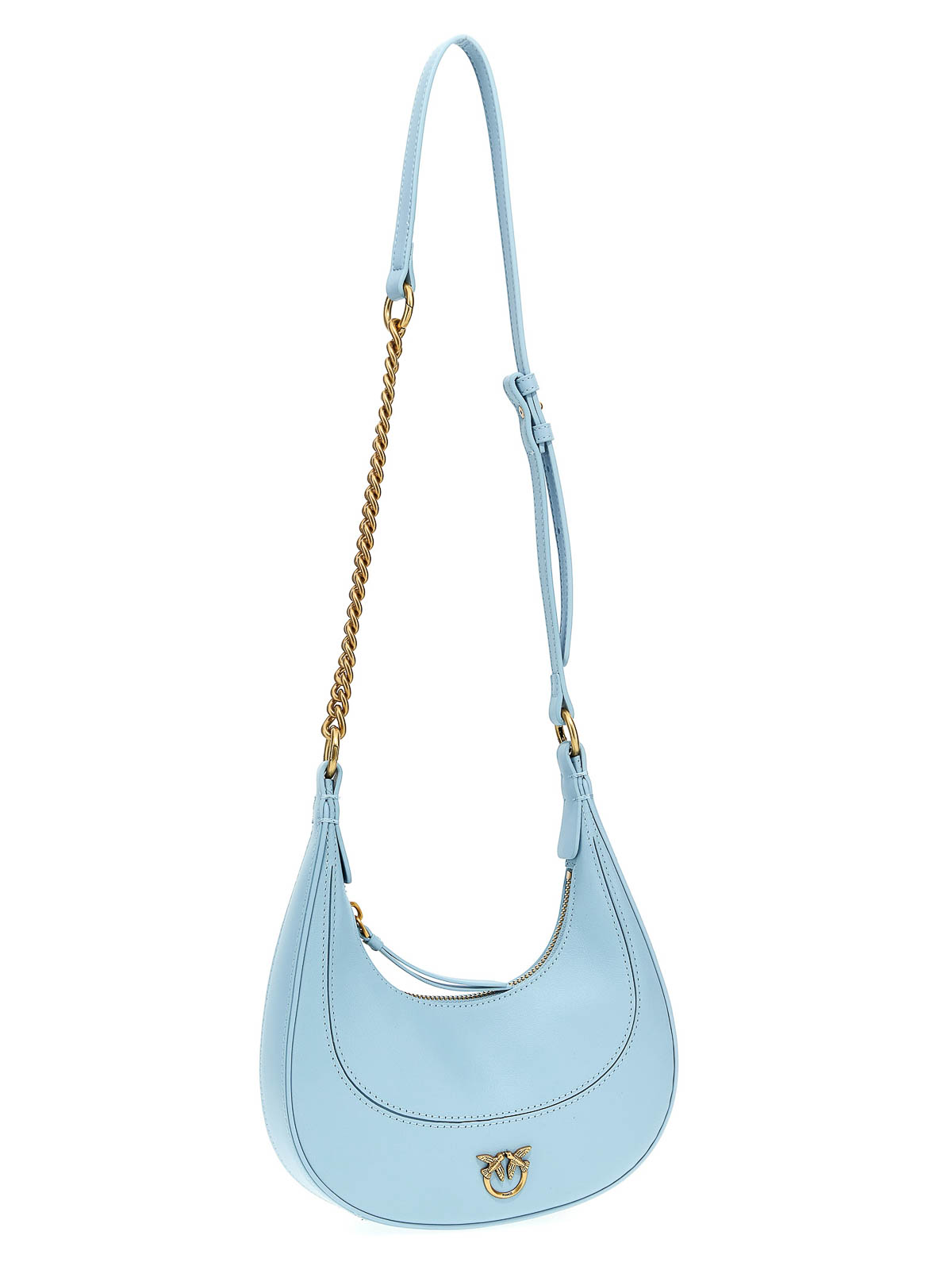 Shop Pinko Mini Brioche Bag Hobo Handbag In Light Blue