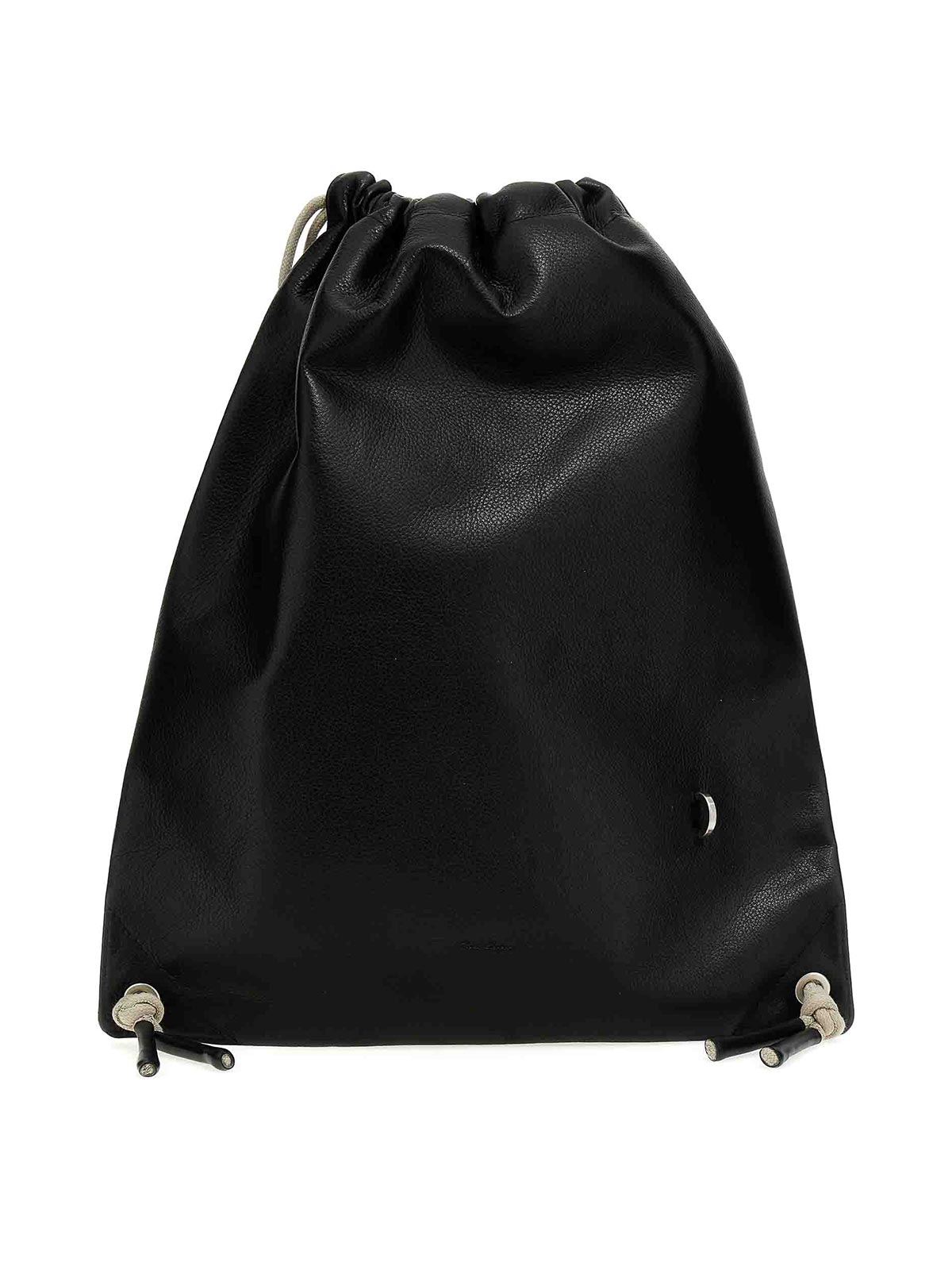 Rick Owens Leather Backpack In Black