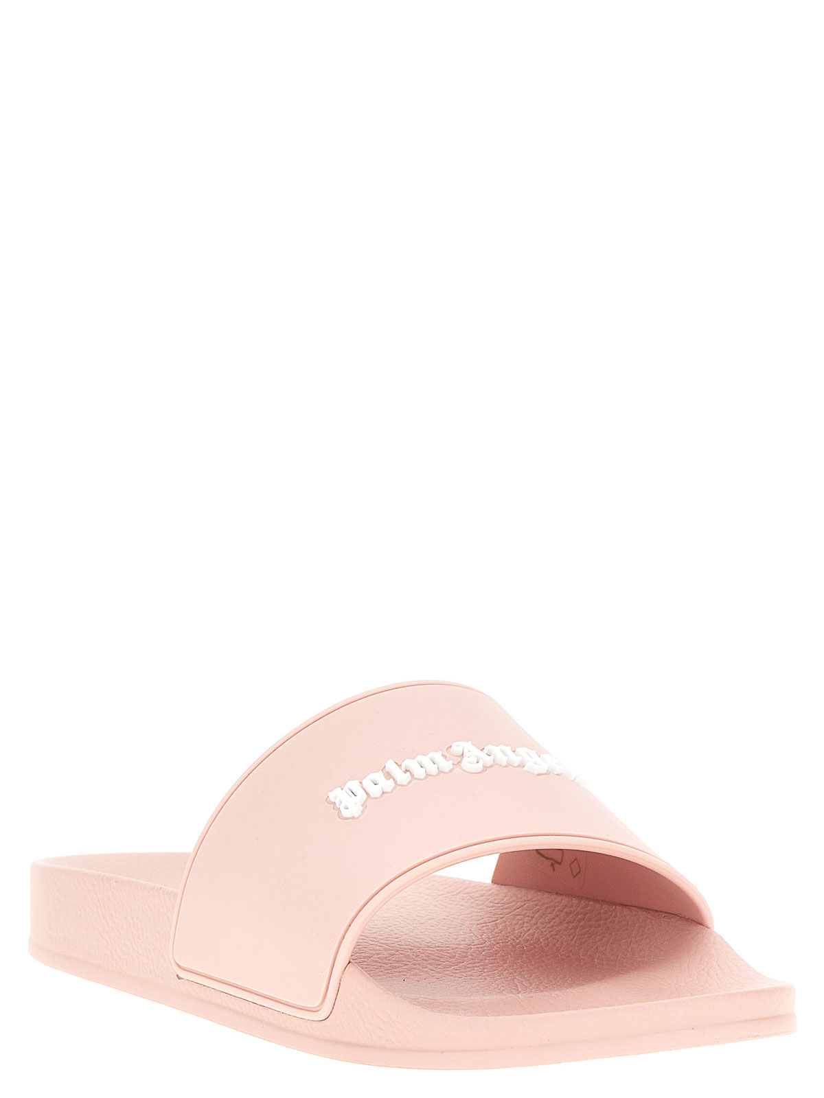 Shop Palm Angels Essential Logo Slides In Nude & Neutrals