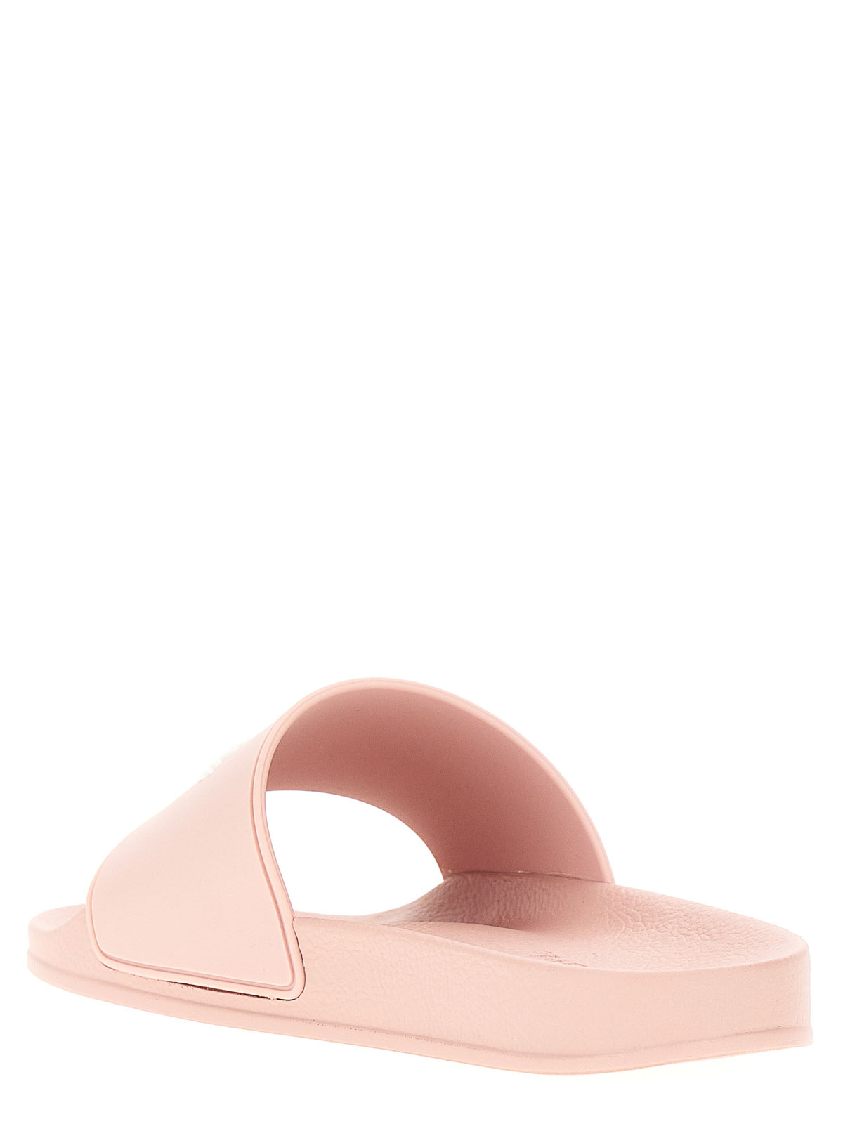 Shop Palm Angels Essential Logo Slides In Nude & Neutrals