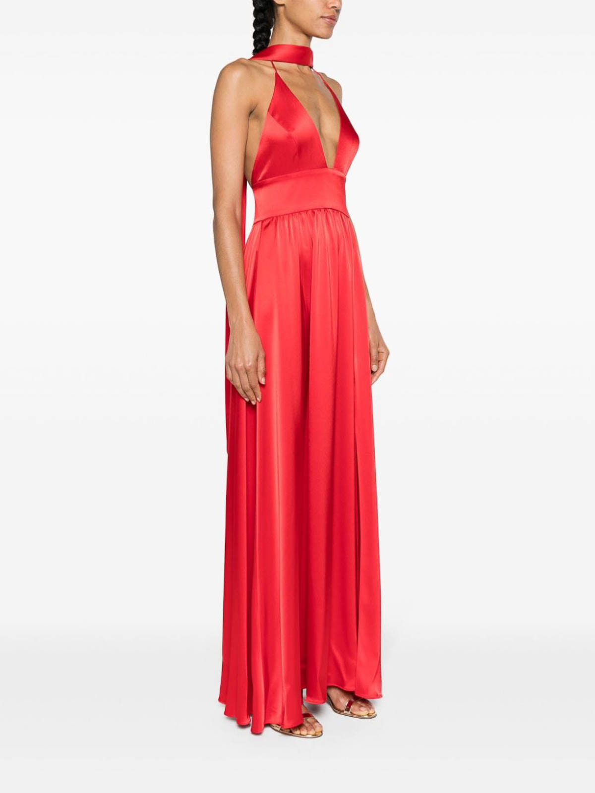 Shop Alice And Olivia Hannah Scarf-detail Maxi Dress In Red