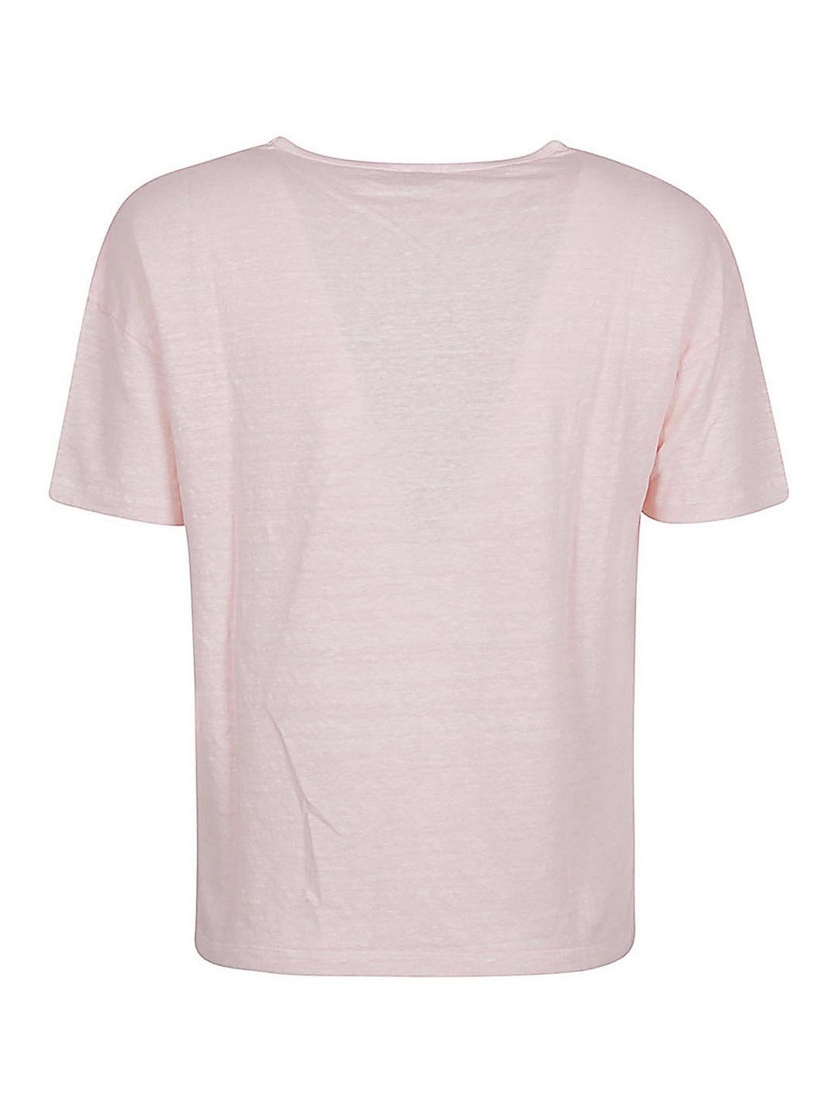Shop Base Linen Jersey T-shirt In Nude & Neutrals
