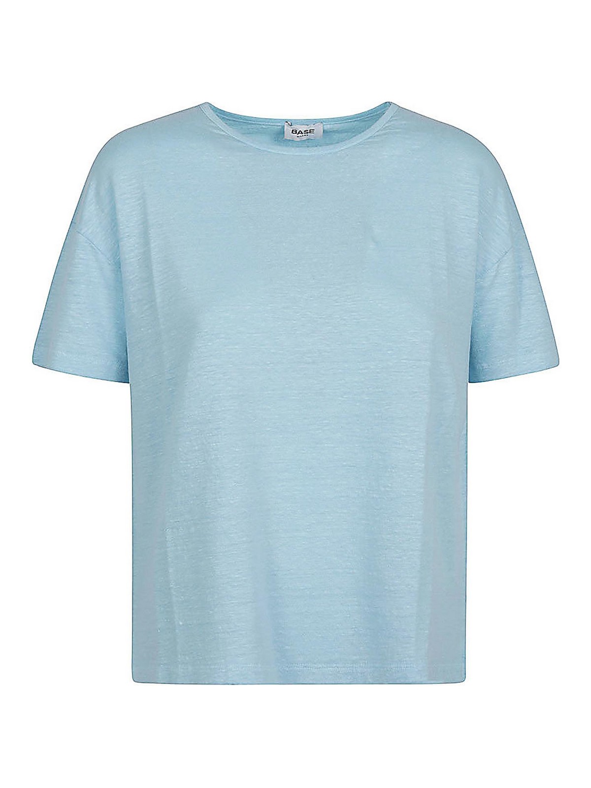 Shop Base Linen Jersey T-shirt In Blue