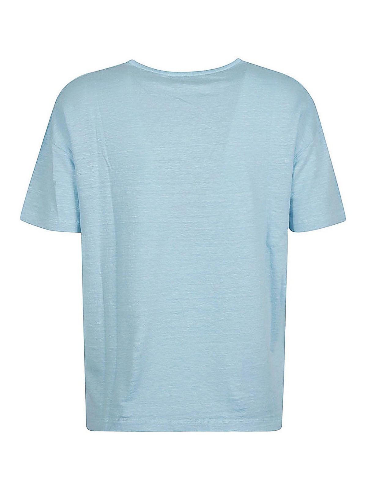 Shop Base Linen Jersey T-shirt In Blue
