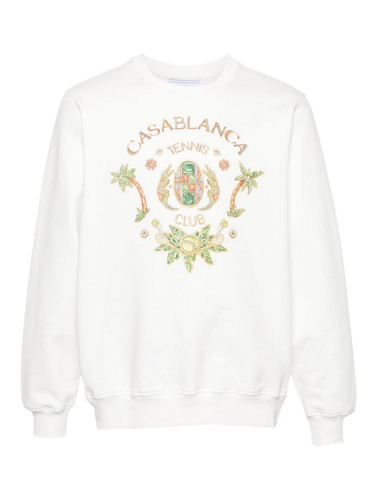Shop Casablanca Logo Organic Cotton Sweatshirt In White