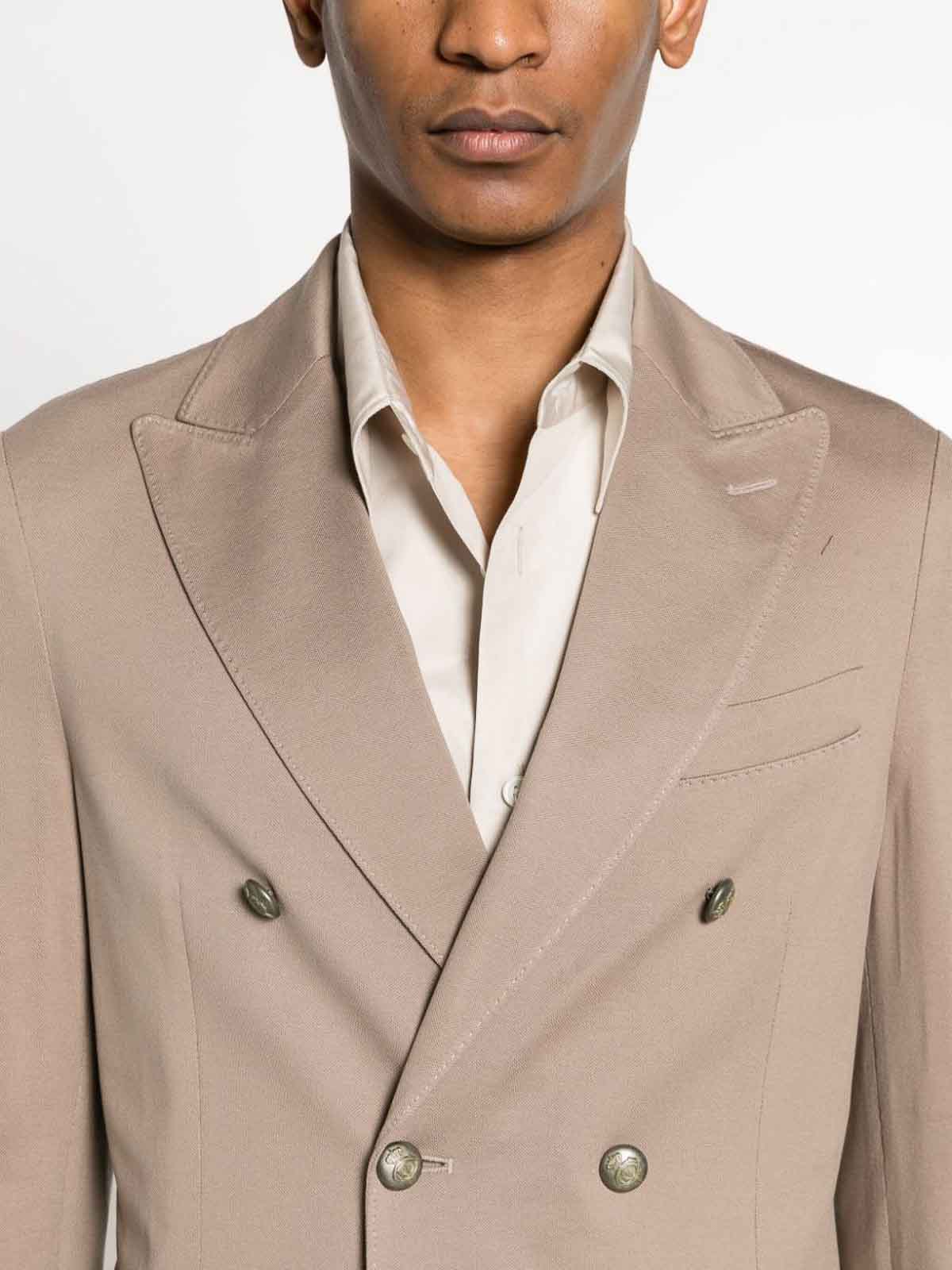 Shop Circolo 1901 Double-breasted Pique Jacket In Grey